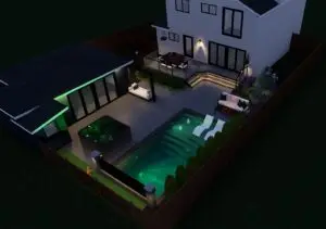 Design for fiberglass pool and spa in Alexandria