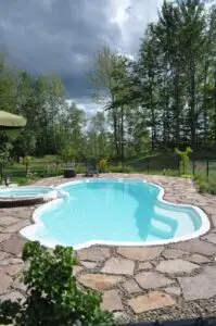 Aquatechnics Free form fiberglass pool