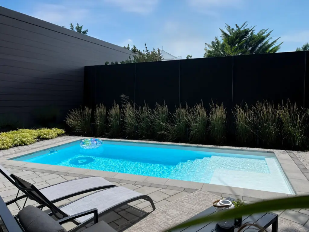 Small fiberglass pool